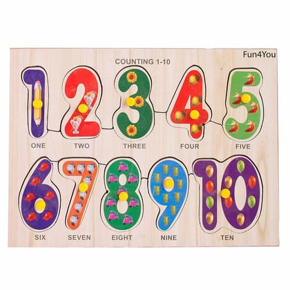 Seema Kitchenware Numbers 1 to 10 Puzzle Kids Wooden Toys for Kids 3+ Jigsaw Puzzles for Adults Baby Learning Toys Educational Toys for 2 Board Game