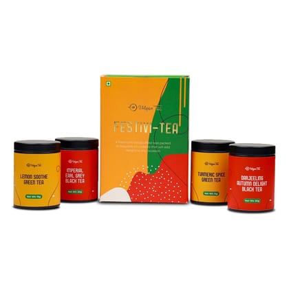 Udyan Tea Festivi Tea Gift Box, Assortment of 4 Teas, 25g each