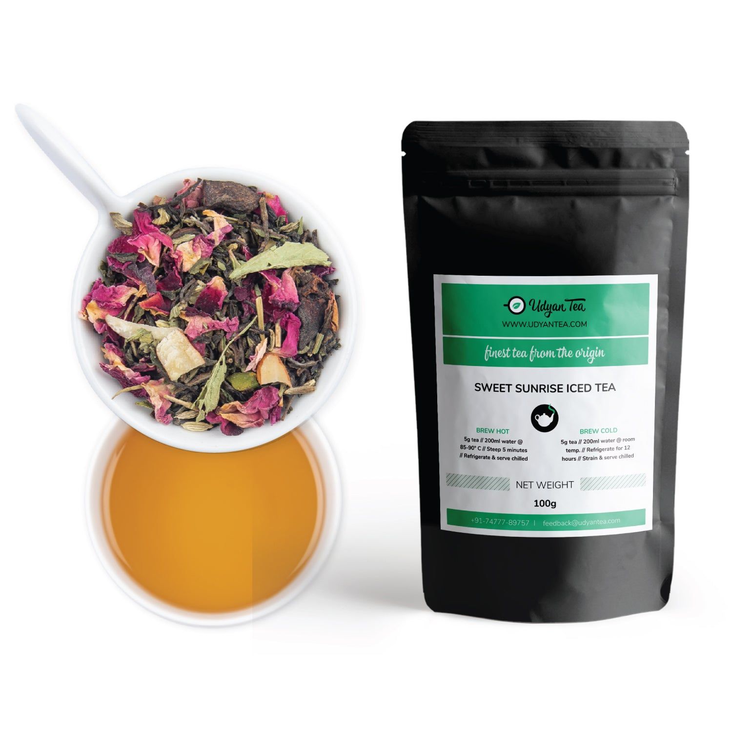 Udyan Tea Sweet Sunrise Iced Tea | Summer Cooler Thirst Quencher Spring Black Loose Leaf Tea