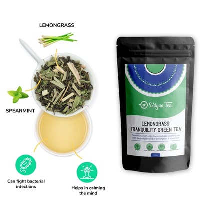 Udyan Tea Lemongrass Pure Herbal Tea | Fresh Dry Leaves| Helps Regulate Cholesterol and Boosts Immunity