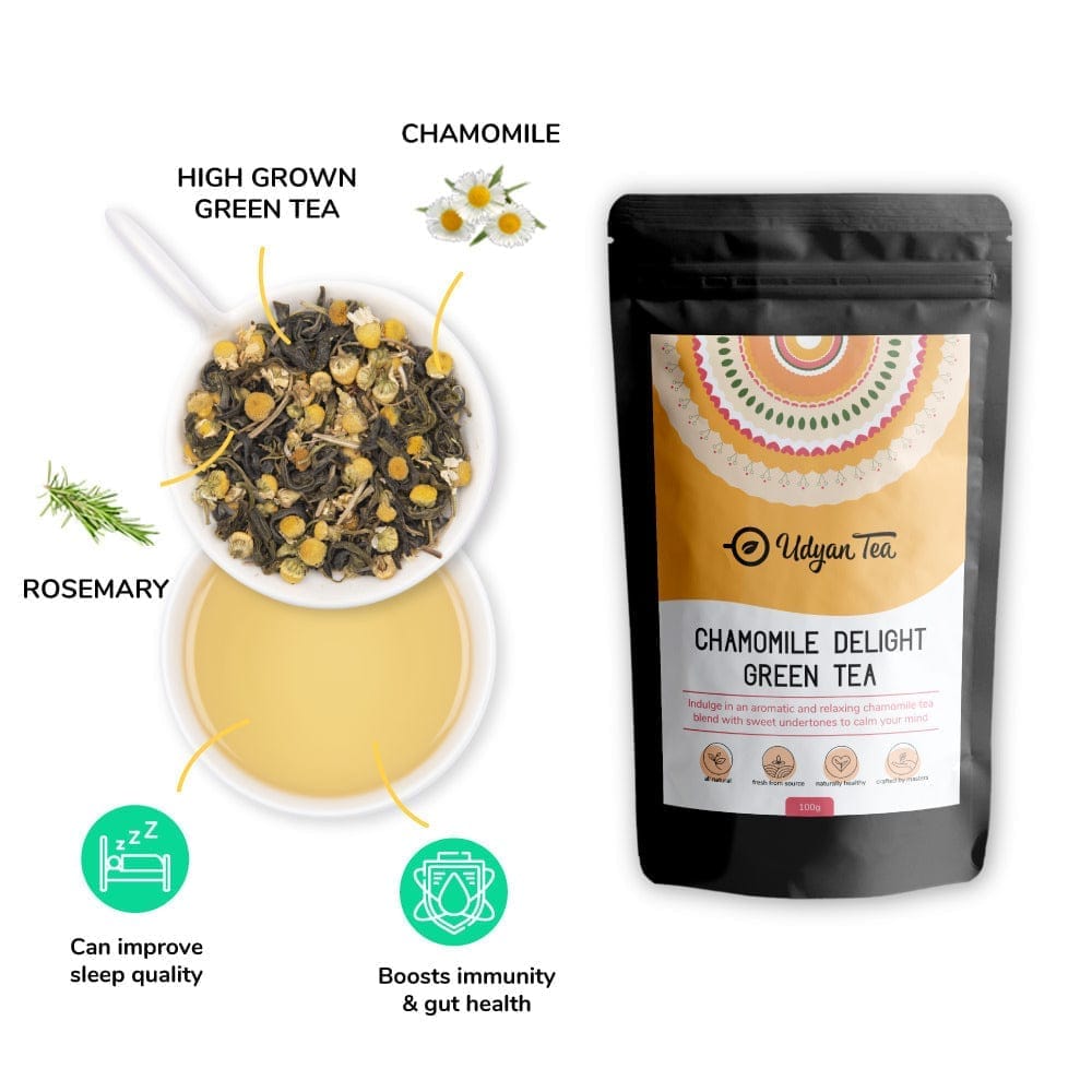 Udyan Tea Chamomile Delight Green Tea | Reduces Stress & Promotes Sleep