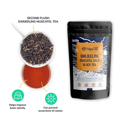 Udyan Tea Darjeeling Muscatel Gold Black Tea |100% Fresh Loose Leaf Second Flush Tea