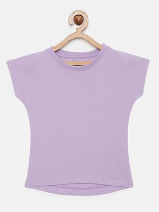 Girls Solid Purple  Crop Top