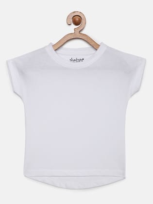 Girls Solid White  Crop Top