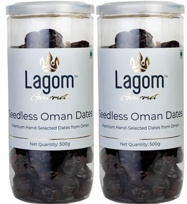 Lagom Gourmet Seedless Omani Dates 1 kg | All Natural | No Preservatives | No Added Sugar | Gluten Free | Vegan | Plant Based | Non GMO | Dates Dry Fruits | Khajur | Khajoor | Khejur