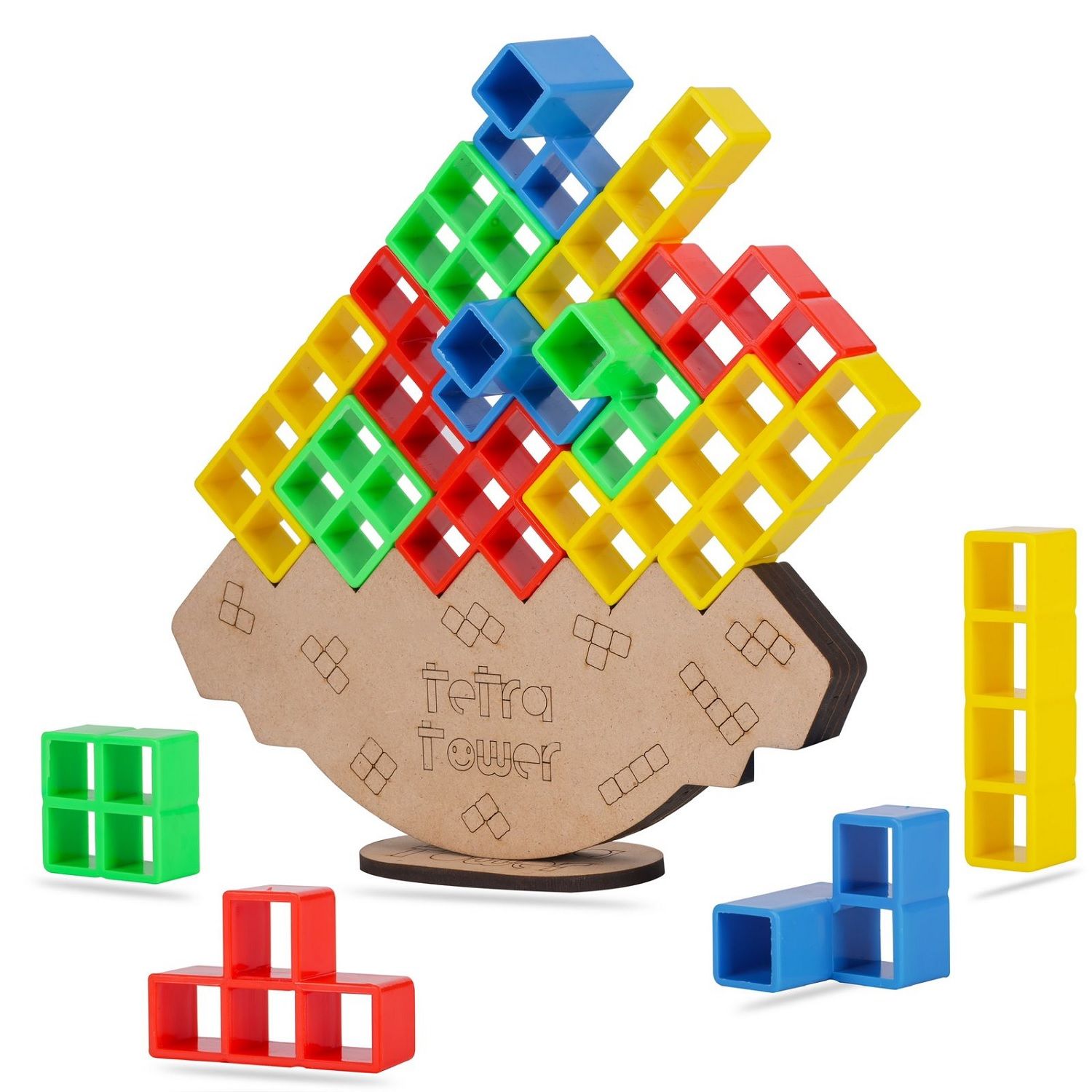 KTRS Enterprise Developmental Interactive Puzzle Stacking Block Game Challenge Balance Tower Promotes Hand-Eye Coordination Board Games