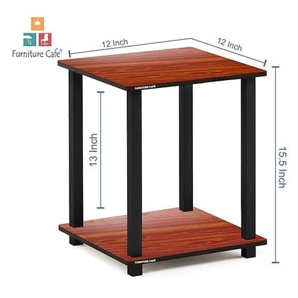 2 Tier Wooden Multipurpose Turn-n-Tube Engineered Wood End Table