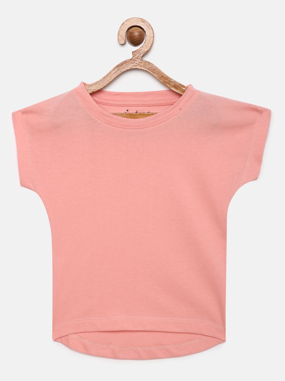 Girls Solid Peach Crop Top