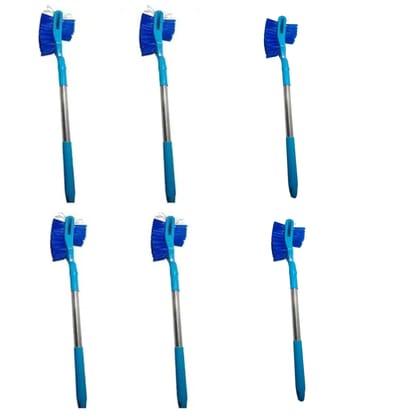 JMP BRUSH Hockey Shape Toilet Cleaner Brush for Western and Indian Pack Of 6