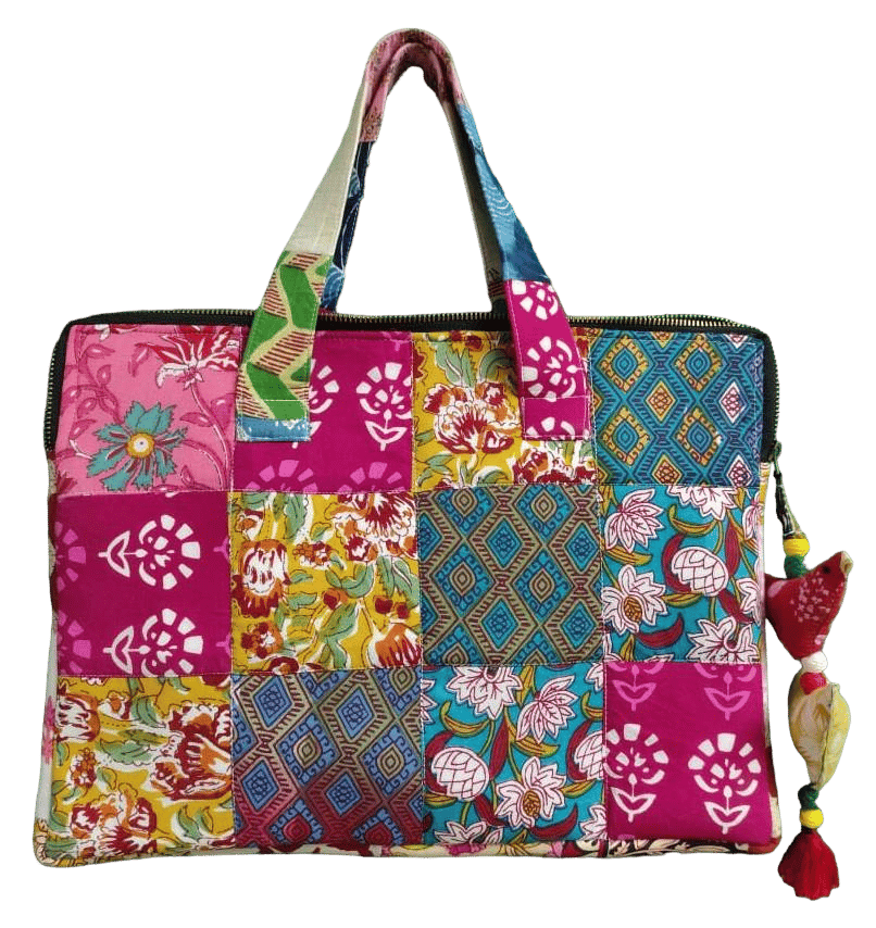 Nirjhari Stylish Patchwork Laptop Bags Assorted (Pack of 1)