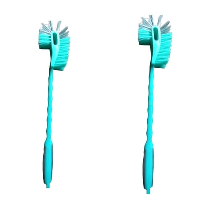 JMP BRUSH Hockey Shape Toilet Cleaner Brush for Western and Indian Pack Of 2