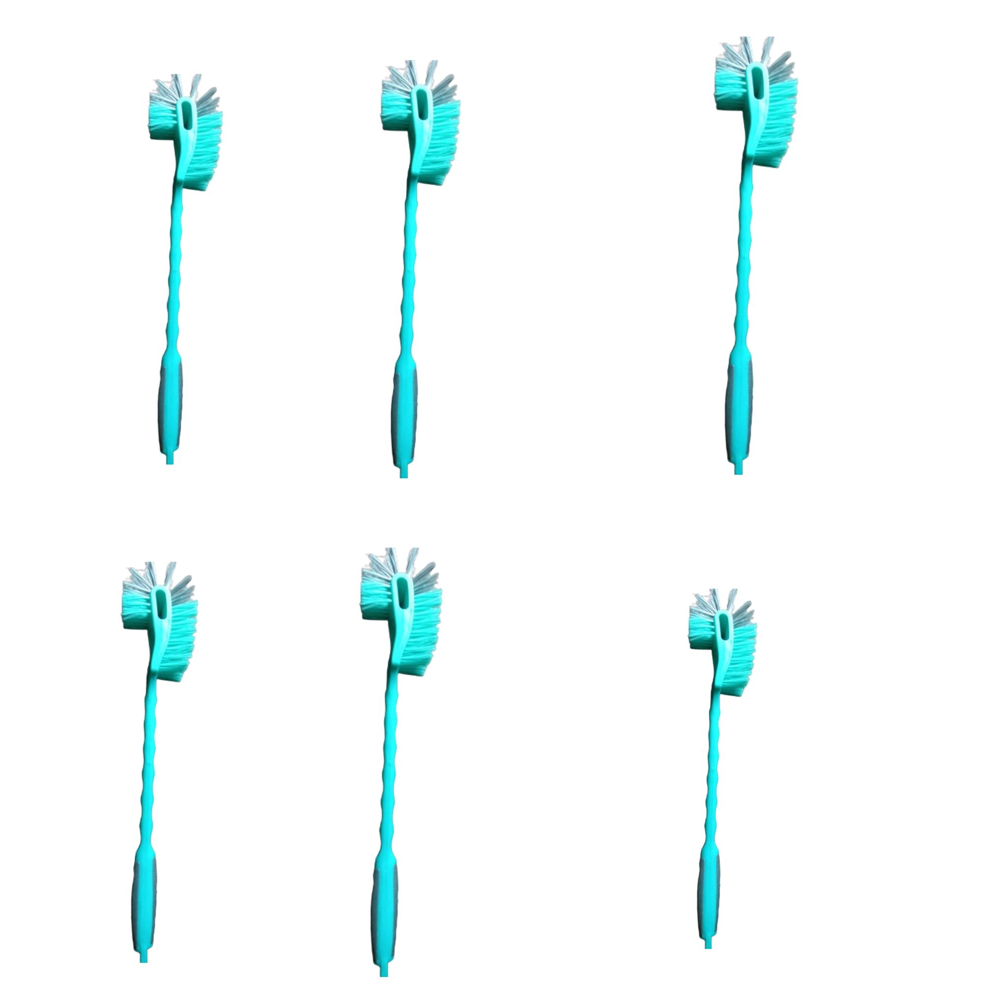 JMP BRUSH Hockey Shape Toilet Cleaner Brush for Western and Indian Pack Of 6