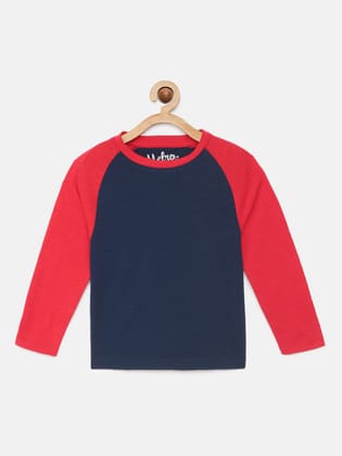 Boys Navy Blue Solid Pure Organic Cotton T-shirt