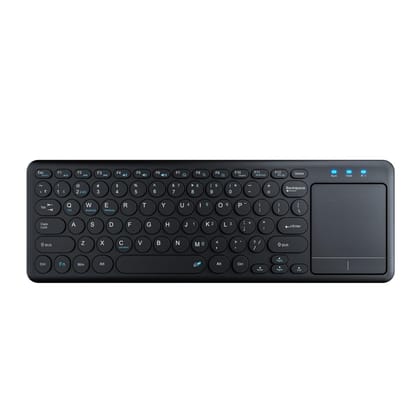 Kinetic Wears Wireless Keyboard with Touchpad, Bluetooth & 2.4 GHz Dual Connectivity, Noiseless Keys, Connect to 2 Devices, Spill-Resistant Design (Black)