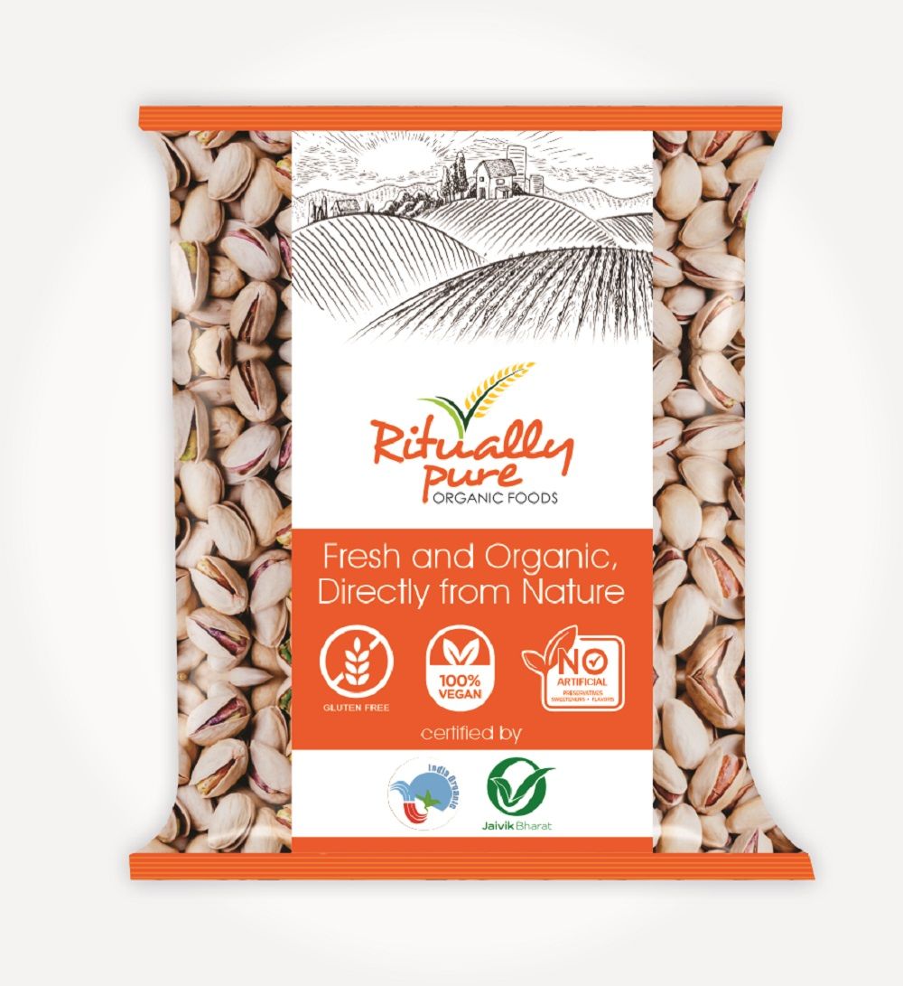 Ritually Pure 100% Organic | Natural & Organic Dry Fruits | Pistachios (Pista) | 200 Gm Pack