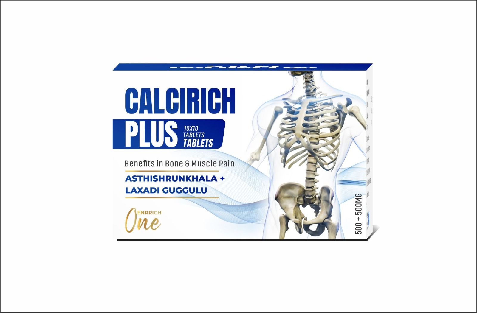 Enrich One Calcrich Plus  Asthishrunkhala & Laxadi Guggulu Bone & Muscle Pain Tablets(PACK OF 50 N)