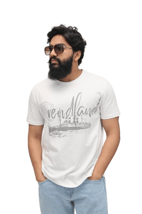 TRENDLAND Men's Pure Cotton ||180 GSM || Front Print & Back Solid || Round Neck Half Sleeve Regular Fit T-Shirt for Men (Pack of 1)