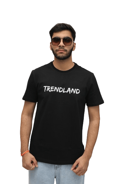 TRENDLAND Men's Pure Cotton ||180 GSM || Front Name & Back Printed || Round Neck Half Sleeve Regular Fit T-Shirt for Men (Pack of 1)