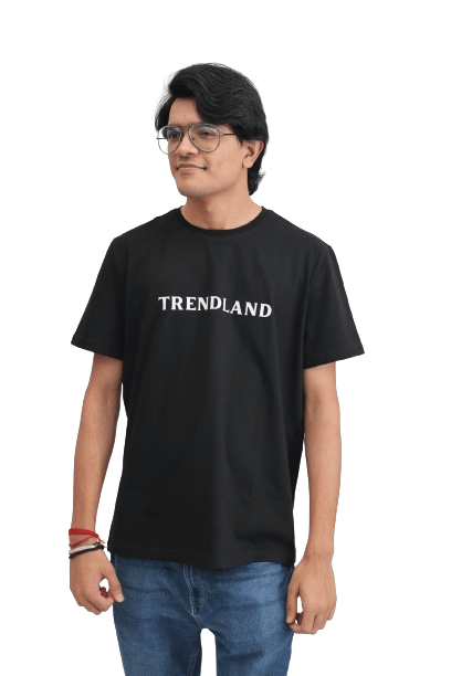 TRENDLAND Men's Pure Cotton ||200 GSM || Front Name & Back Print || Round Neck Half Sleeve Regular Fit T-Shirt for Men (Pack of 1)