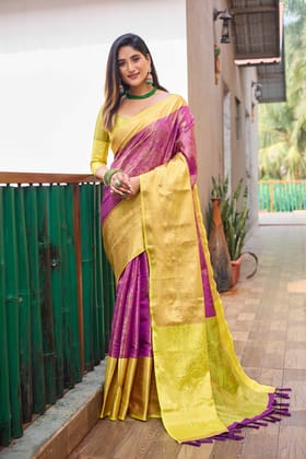 FAB ZONE Tailored Luxury: Unstitched Saree and Blouse Ensemble