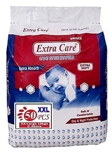 Extra Care Pants Style Baby Diapers - 50 Count 2xl | Leakage Protection Baby Diaper Pants