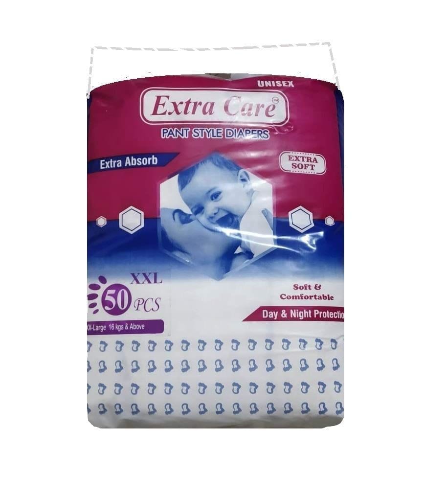 Extra Care Pants Style Baby Diapers - 50 Count 2xl | Anti Rash Blanket & Leakage Protection Baby Diaper Pants