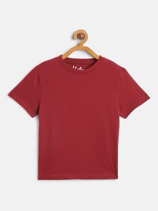 Boys Red Cotton T-shirt