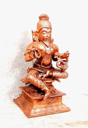 Searchers Paradise - Copper Idols agasthiyar, 3.9 inches, Copper Handmade 480 Grams, Patina Antique Finish, Pack of 1 Piece