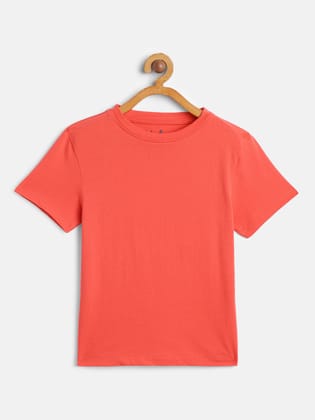 Boys Orange Cotton T-shirt