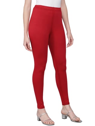 SOFT COLORS Women's Skinny Fit Ethnic Wear Ankle Length Leggings (Maroon Color)