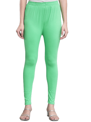 SOFT COLORS Women's Skinny Fit Ethnic Wear Ankle Length Leggings (Pista Green)