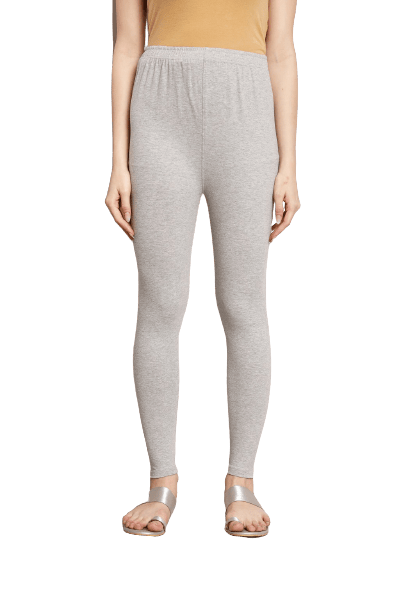 SOFT COLORS Women's Skinny Fit Ethnic Wear Ankle Length Leggings (Light Grey )