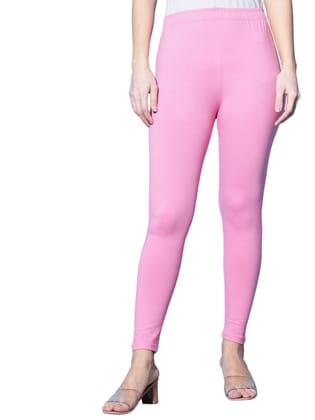 SOFT COLORS Women's Skinny Fit Ethnic Wear Ankle Length Leggings (Rose Pink)