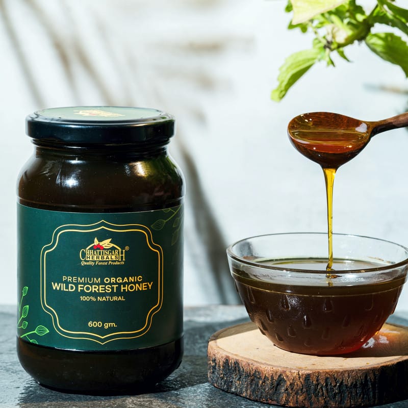 Chhattisgarh Herbals Organic Wild Forest Honey | 800 gm