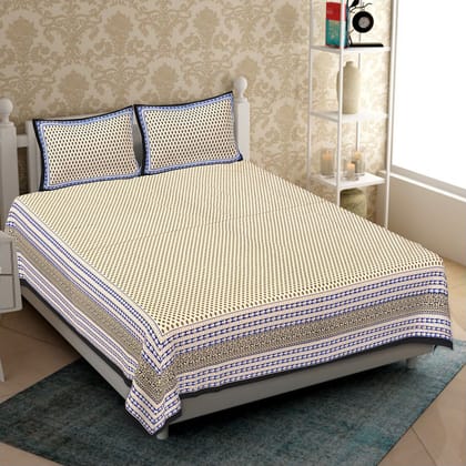 King Size Cotton Double Bedsheet (93x108 inches) with 2 Pillow Covers-(DGDB-BBB)