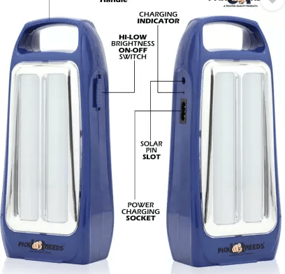 Home Emergency Light Rechargeable & Portable Bright 2 Tube LED Lamp 8 hrs Lantern Emergency Light  (Blue)