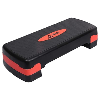 De Jure Fitness Aerobic Stepper, Two Height Level Adjustments - 4 inches and 6 inches, Slip-Resistant & Shock Absorbing Platform for Extra-Durability, Supports Upto 200 KG, (Red)
