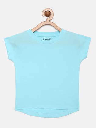 Girls Blue Pure Organic Cotton Crop Top