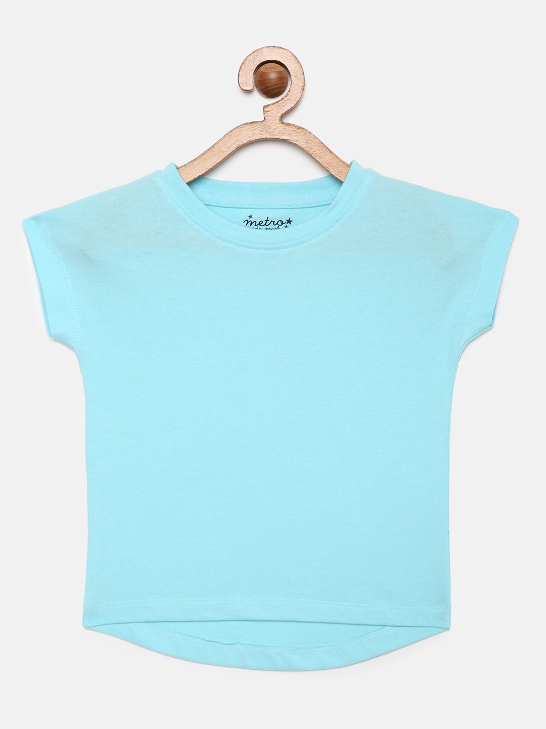 Girls Blue Pure Organic Cotton Crop Top