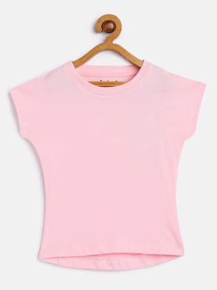 Pink Extended Sleeves Pure Cotton Crop Top