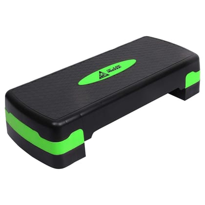 De Jure Fitness Aerobic Stepper, Two Height Level Adjustments - 4 inches and 6 inches, Slip-Resistant & Shock Absorbing Platform for Extra-Durability, Supports Upto 200 KG, (Green)