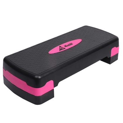 De Jure Fitness Aerobic Stepper, Two Height Level Adjustments - 4 inches and 6 inches, Slip-Resistant & Shock Absorbing Platform for Extra-Durability, Supports Upto 200 KG, (Pink)