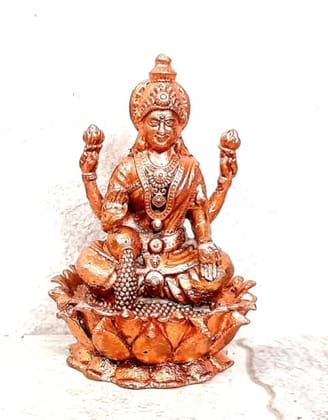 Searchers Paradise - Copper Idols  of Maha Lakshmi, 2.8 inches, Copper Handmade 248 Grams, Patina Antique Finish, Pack of 1 Piece