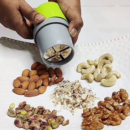 Dry Fruit Cutter, Slicer with 3 in 1 Stainless Steel Blade for Almonds, Cashews & Chocolate Cutter etc (Set of 1) Multicolor