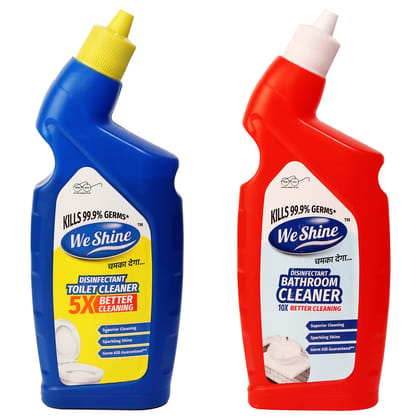 We Shine Combo Set Bathroom Cleaner & Toilet Cleaner | Kills 99.99% Germs and Bacteria And Gives Long Lasting Freshness -(Pack of 2)