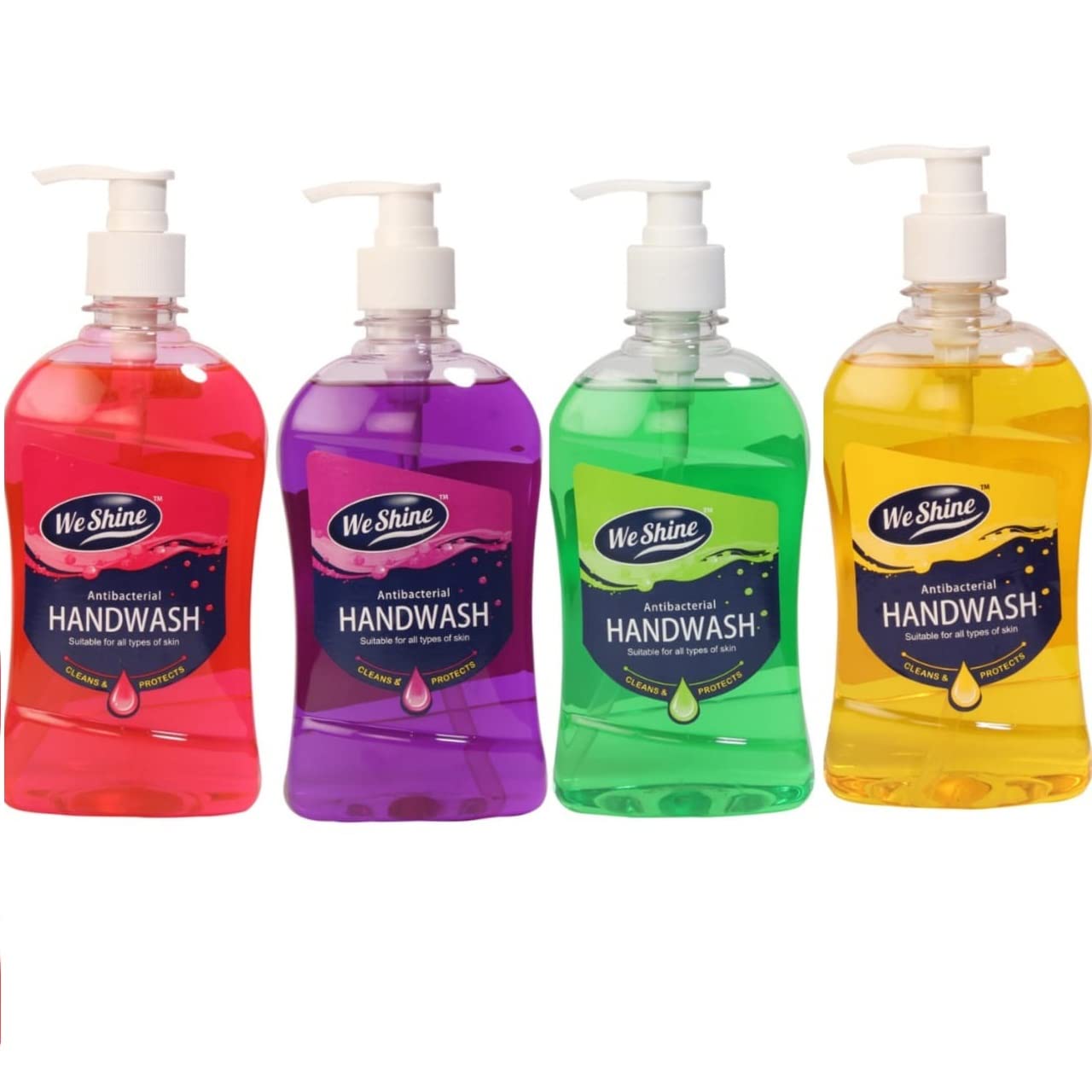 We Shine Combo Set 4pcs. Handwash | Kills 99.99% Germs and Bacteria (4 X 500ML)