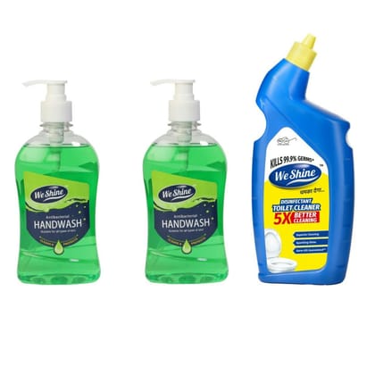 We Shine Combo Pack Handwash and Toilet Cleaner | Kills 99.99% Germs and bacteria with refreshing Fragnance -(250+250+500ML)