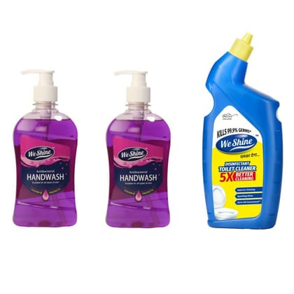 We Shine Combo Pack Handwash and Toilet Cleaner | Kills 99.99% Germs and bacteria with refreshing Fragnance -(250+250+500ML)