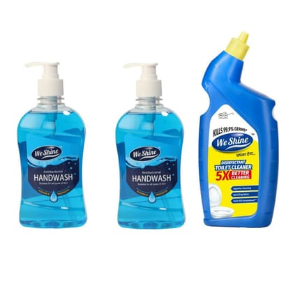 We Shine Combo Pack Handwash and Toilet Cleaner | Kills 99.99% Germs and bacteria with refreshing Fragnance -(250+250+500ML)