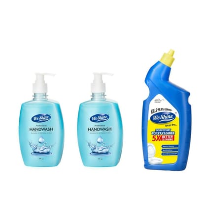 We Shine Combo Pack Handwash and Toilet Cleaner | Kills 99.99% Germs and bacteria with refreshing Fragnance -(250+250+500ML)